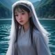 民族舞研究员白云裳的照片，穿着民族服饰，背景为传统建筑